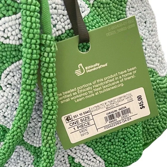 NWT Kate Spade Beaded Classic Rose Drawstring Bucket Bag - Picture 8 of 8